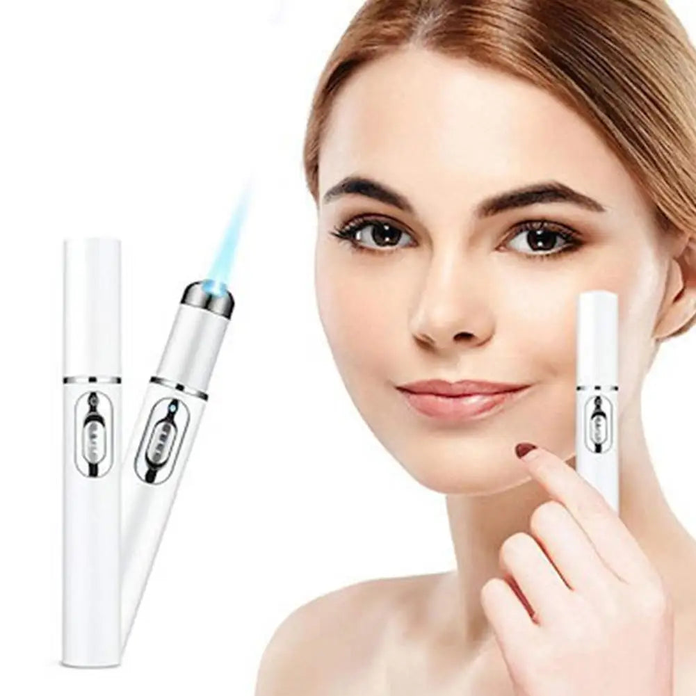 Under-eye Blue Light Therapy Pen Face LED Massage Beauty Device Heat Qme