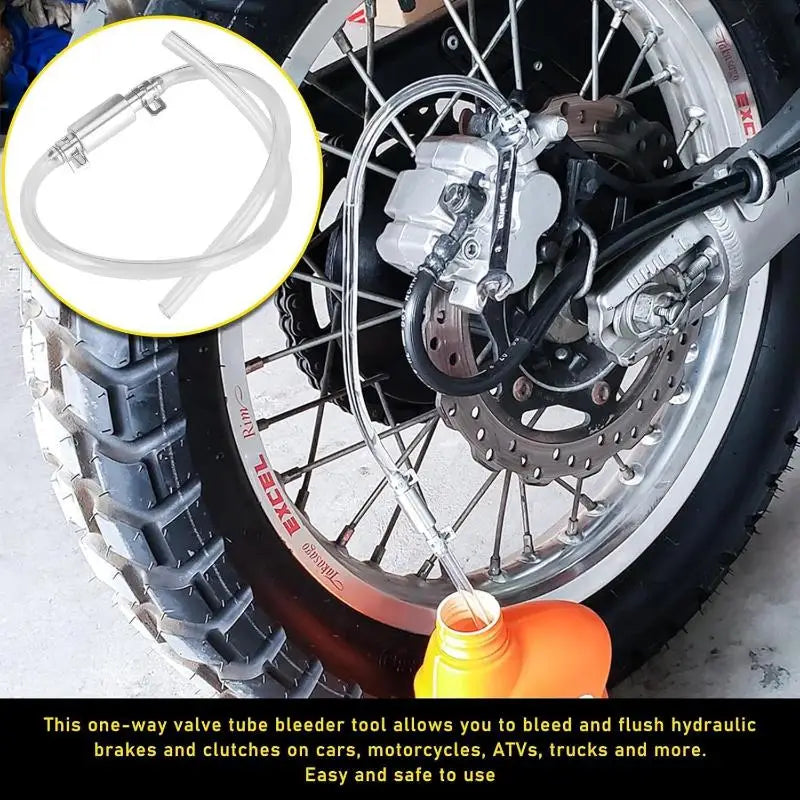 Car Clutch Brake Bleeder Hose Hydraulic One Way Valve Tube Bleeding Qme