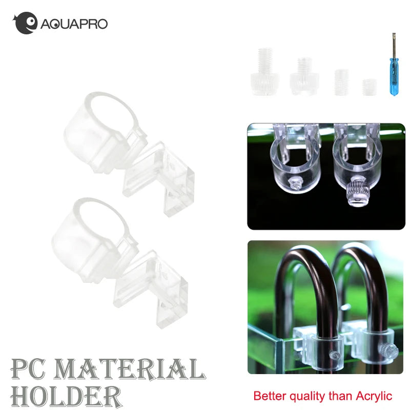 2pcsAquarium Hose Holder Hard PC Material Pipe Clamp Filter Inlet Outlet Clip Fish Tank Splitter Fix Feeder Mounting Accessories Qme