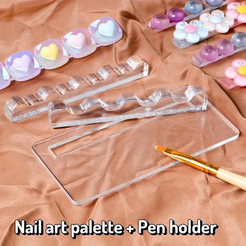 Nail Art Palette Pen Holder Perfect Mixing Designs Ideal Professional Qme