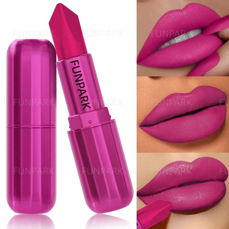 Matte Lipstick Long-lasting Waterproof Classic Sexy Rose Red Pigment Qme