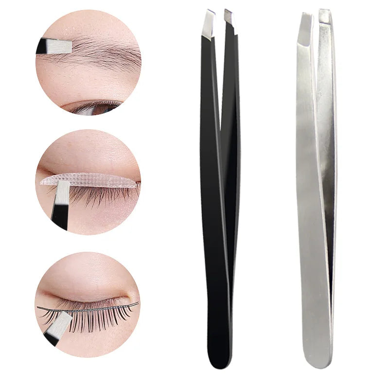 Private Label Eyebrow Tweezers Rose Gold Pincet Clips Stainless Steel Qme