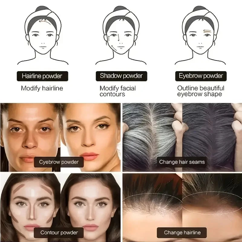 3 Hair Line Powder Black Root Up Natural Instant Waterproof Hairline Qme