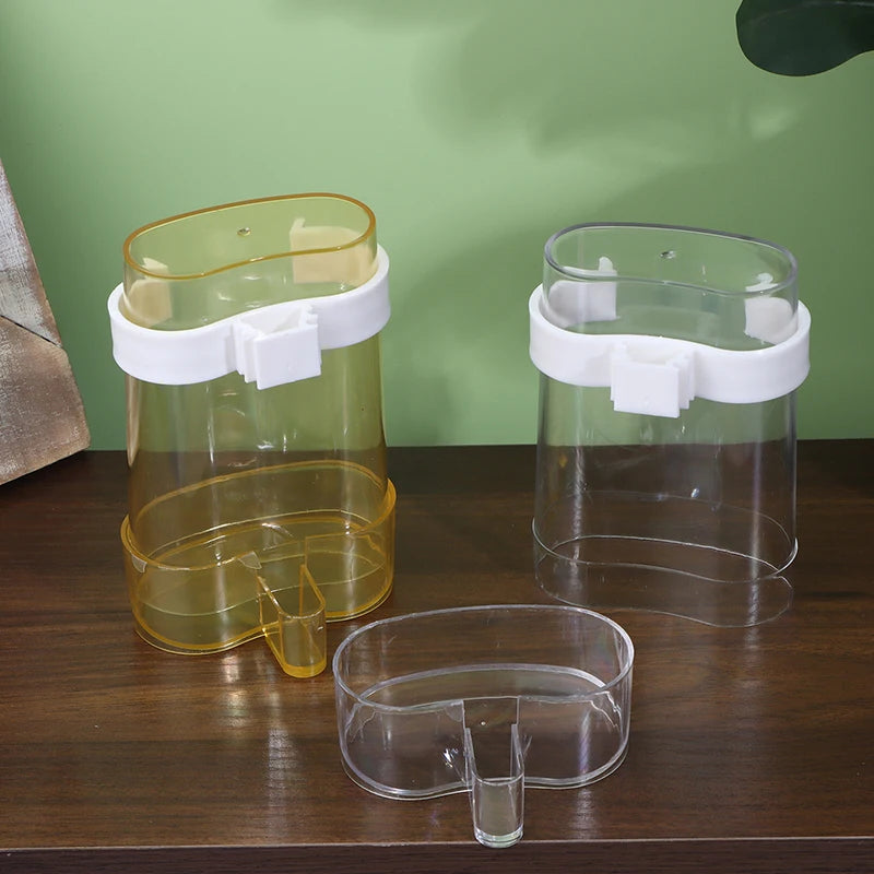 2 Parrot Canary Parakeet Cage Food Drinking Feeding Supplies Plastic Qme