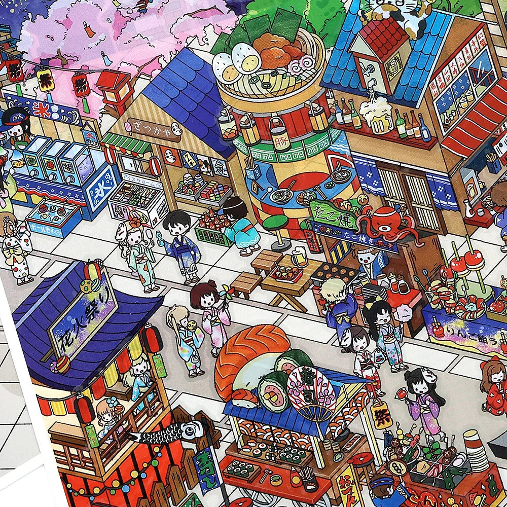 Today's opening series, the 23rd round, 4/16 sheets 2.5D large-sized landscape stickers, handmade DIY landscape stickers Qme