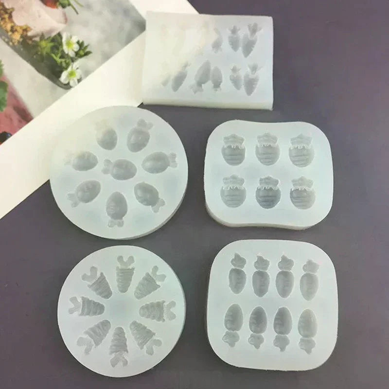 High Temperature Resistant Silicone Molds Mini Carrot Shape Cakes Molds Chocolate Candy Easter Cakes Baking Decoration Tools Qme