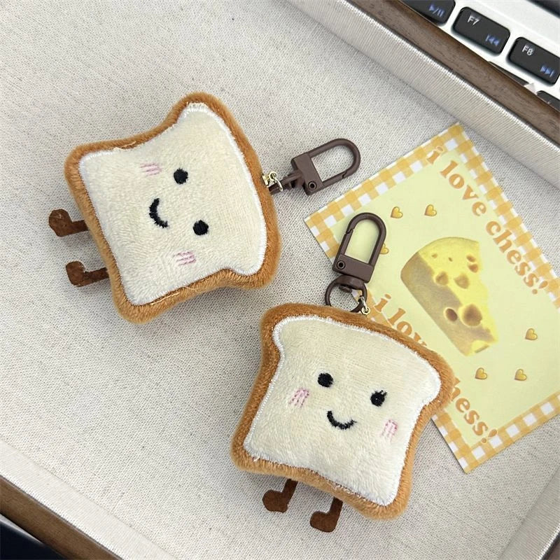 1Pc Toast Bread Pendant Cute Cartoon Plush Small Figure Bag Decoration Kawaii Creative Expression Nice Present 9cm. Qme