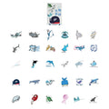 Cute Marine Life Sticker Pack, Kawaii Doodle Illustration Decor Stickers for Water Bottle Notebook Luggage Decoration Qme A