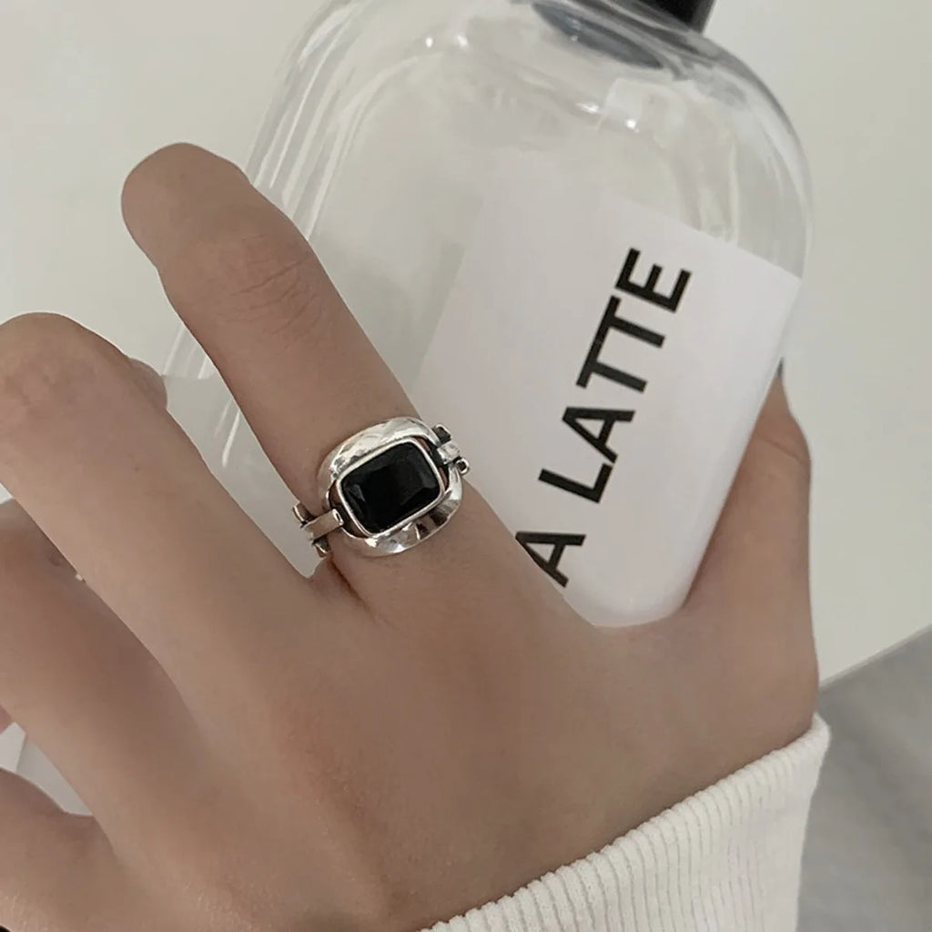 Retro Irregular Hip Hop Multicolor Color Engagement Rings Women Couples Trendy Elegant Geometric Finger Jewelry Party Gifts Qme