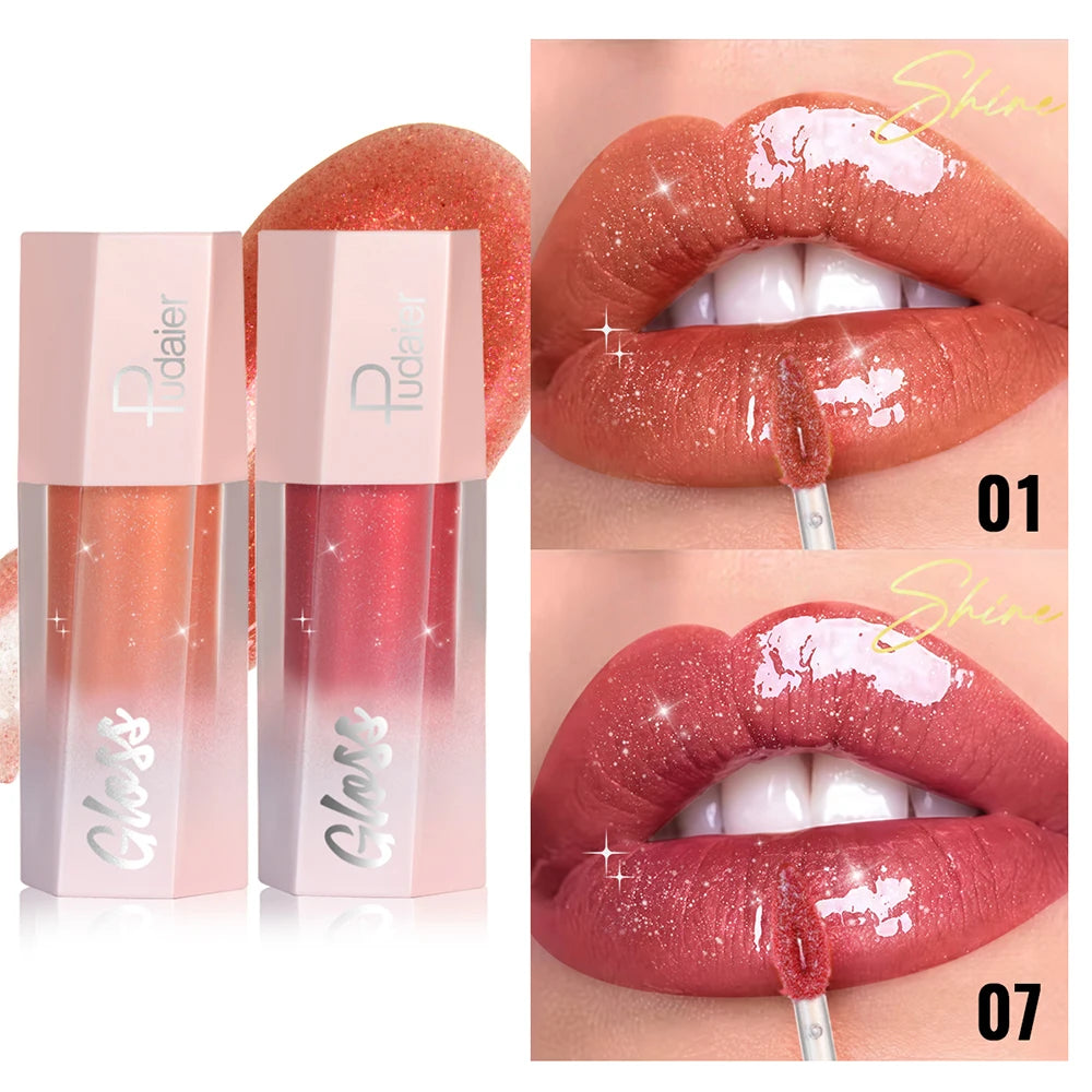 Shimmer Lip Gloss Hydrating Plumping Glass Finish Non-sticky Long Qme
