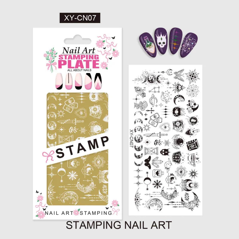 Template Stencils Bowknot Patterns Nail Stamping Plates Nail Art Stamper Kawaii Bow Image Plate Manicure Tools Qme CN07