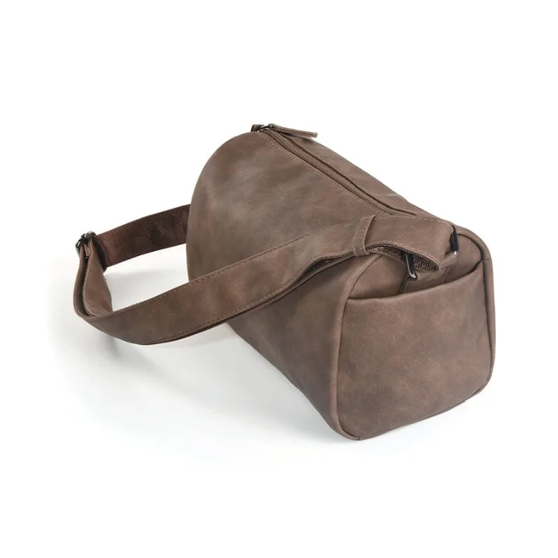 Men's Cylinder Crossbody Bag Korean Minimalist Fashion Casual Sling Qme