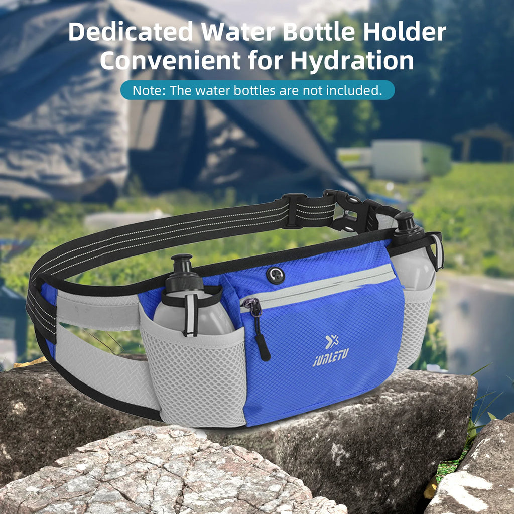 Running Belt Waist Pack Hydration Waist Pack Water Resistant Breathable Runners Belt Water Bottle Fanny Pack for Hiking Camping Qme