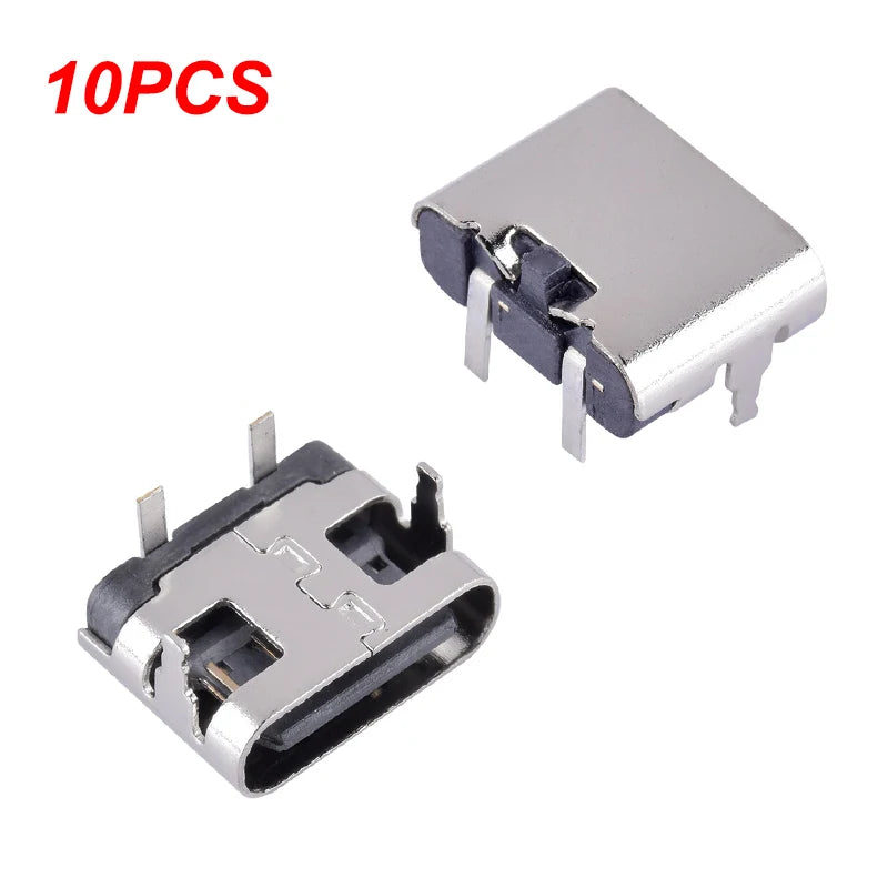 2 Pin Micro USB C Connector Socket 3 1 Type-c Female Power Jack Dock Qme ONESIZE