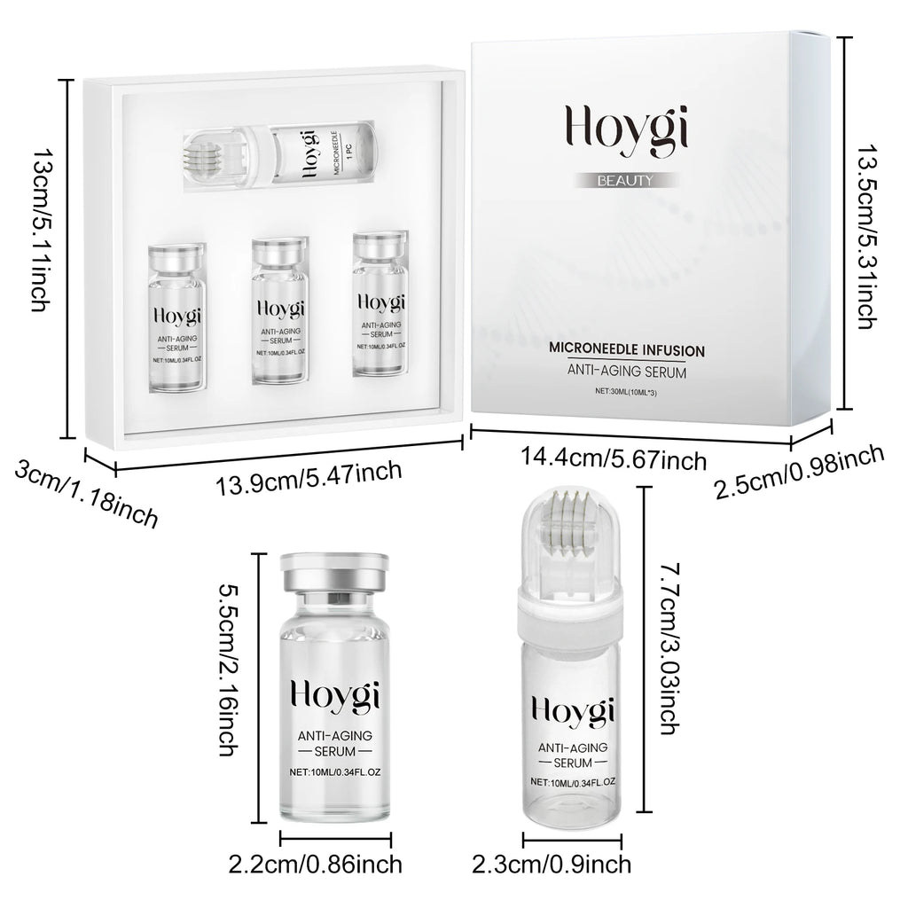 Hyaluronic Acid Essence Skin Care Roller Set Tightening Massage Facial Skin Smoothing Nourishing Improve Rough & Matte Skin Qme