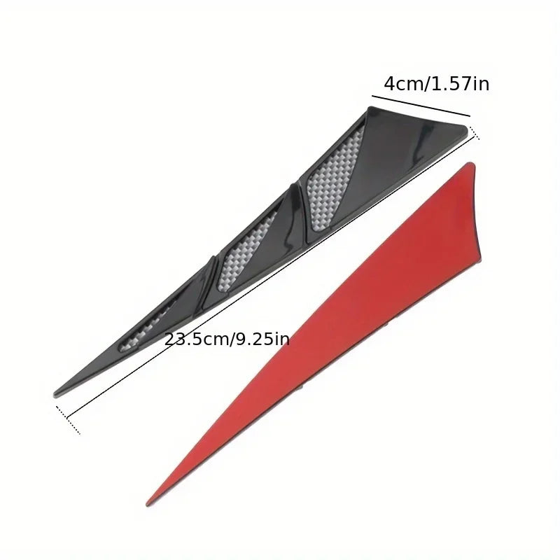 2pcs Fashion Universal Car Hood Vent Air Side Flow Intake Cover - Auto Exterior Hood Side Door Decorative Cover Trim Qme