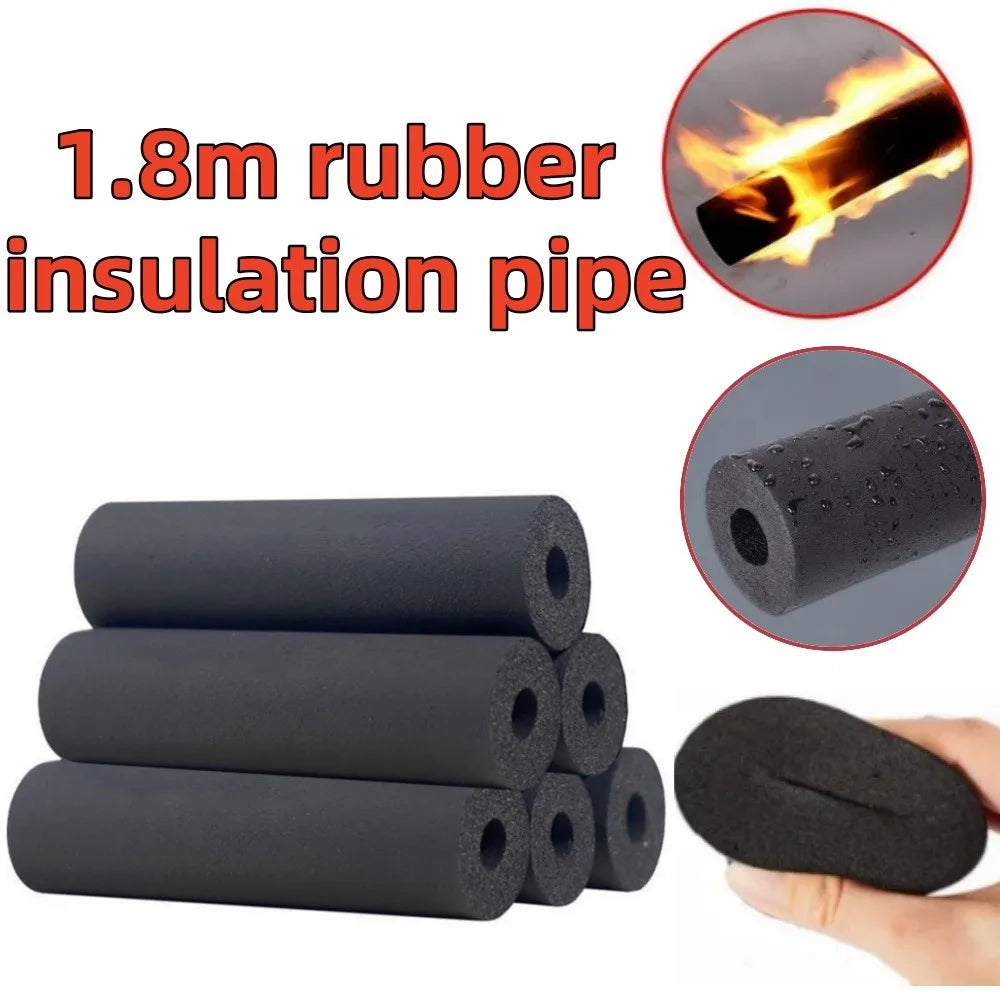 1.8m Rubber Insulation Pipe B1 Grade Thickened Solar Water Heater Water Pipe Flame Retardant and Antifreeze Insulation Sleeve Qme