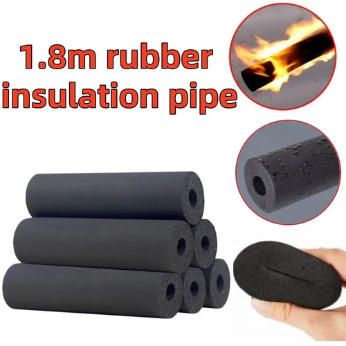 1.8m Rubber Insulation Pipe B1 Grade Thickened Solar Water Heater Water Pipe Flame Retardant and Antifreeze Insulation Sleeve Qme