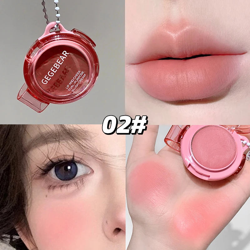 Gege Bear Multi-use Matte Blush Cream Dual Purpose Lip Cheek Tint Qme GX2075-02
