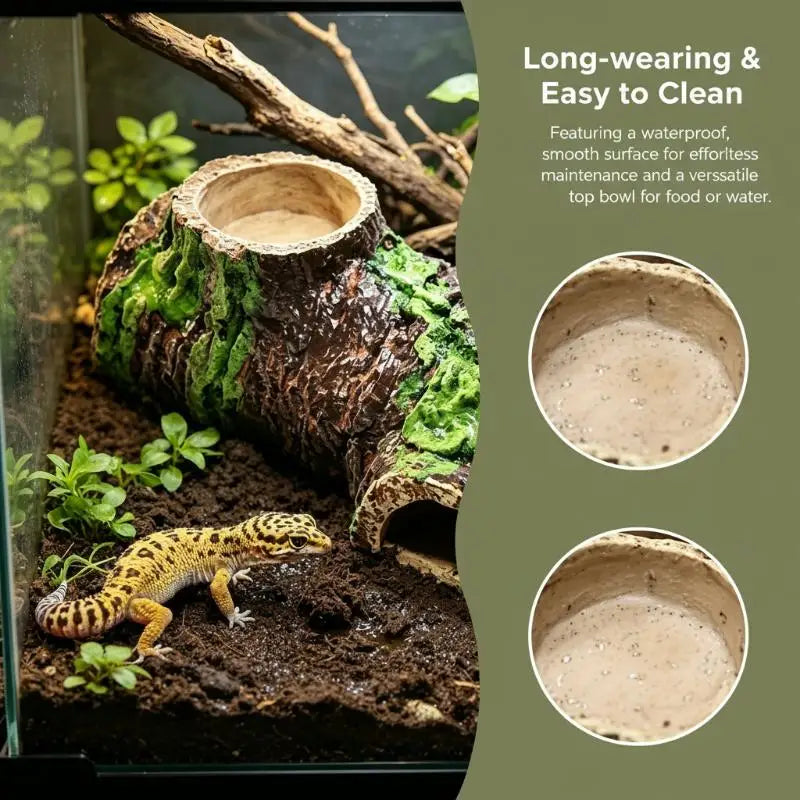 Natural Bark Reptile Hideaway Cave Resin Shelter Lizard Snake Qme