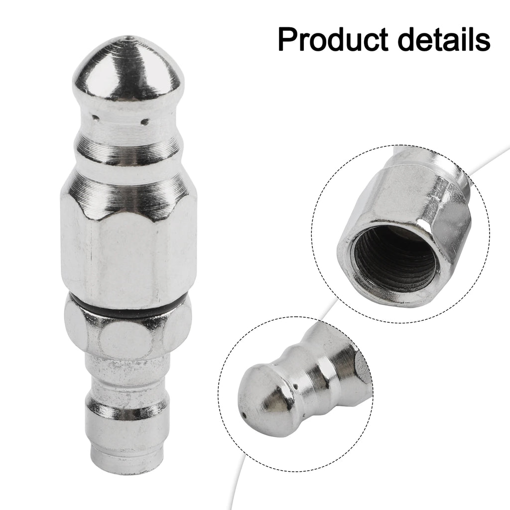 1pc Sewer Jetter Nozzle 5000PSI Sewer Jetter Pressure Drain Jetter Hose Nozzle 1/4 Pressure Washer Jetter Nozzle Qme