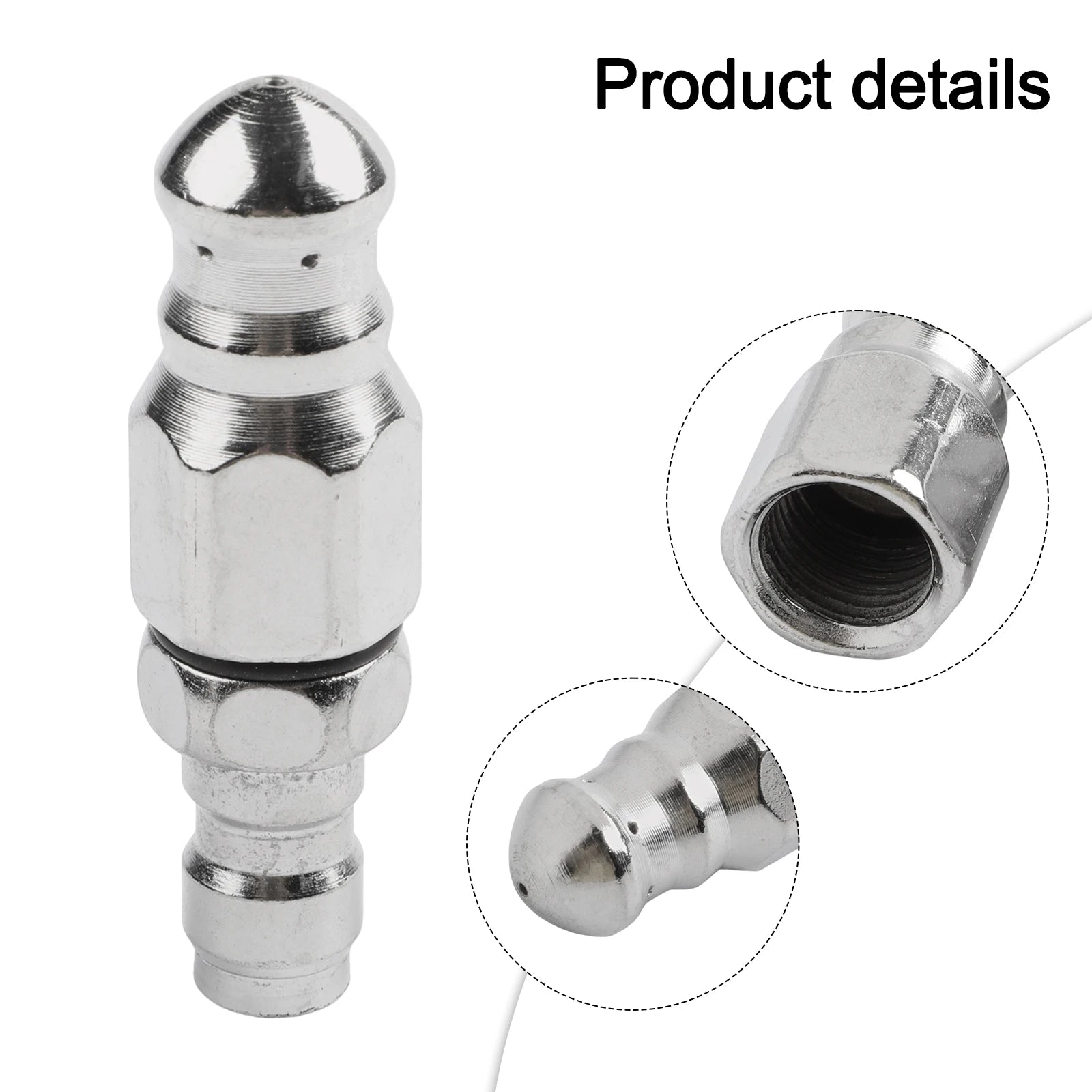 1pc Sewer Jetter Nozzle 5000PSI Sewer Jetter Pressure Drain Jetter Hose Nozzle 1/4 Pressure Washer Jetter Nozzle Qme