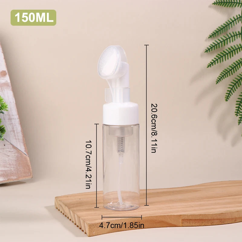 100 120 150 200 Empty Facial Cleanser Mousse Foam Gel Head Wash Brush Qme 150ml Transparent
