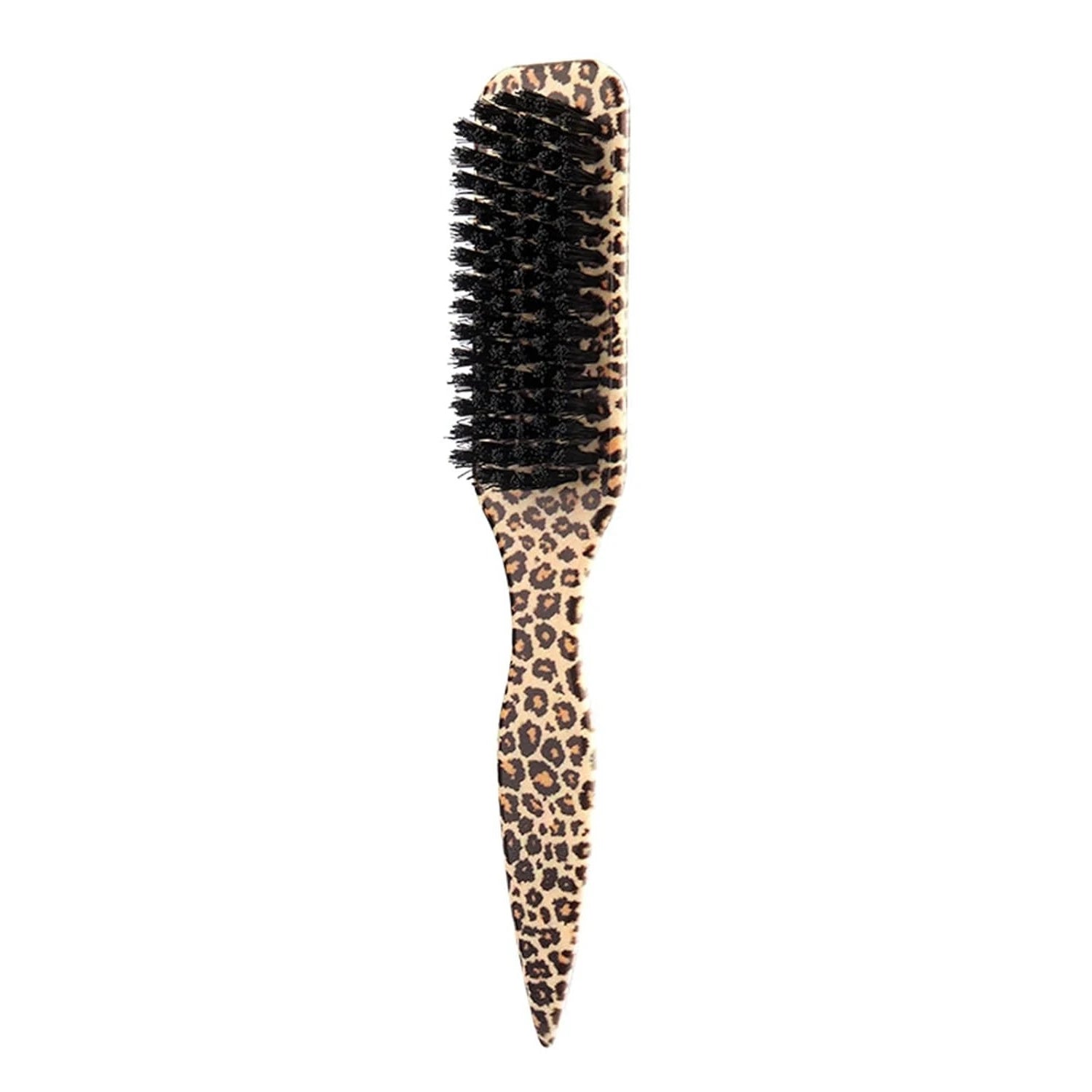 Men's Beard Brush Hair Clipper Boar Bristle Mustache Grooming Tool Qme Leopard print