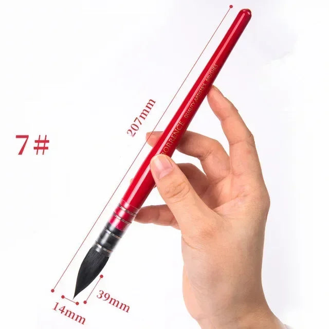 Squirrel Hair Watercolor Brush Artist Painting Red Pointed Children's Qme 7