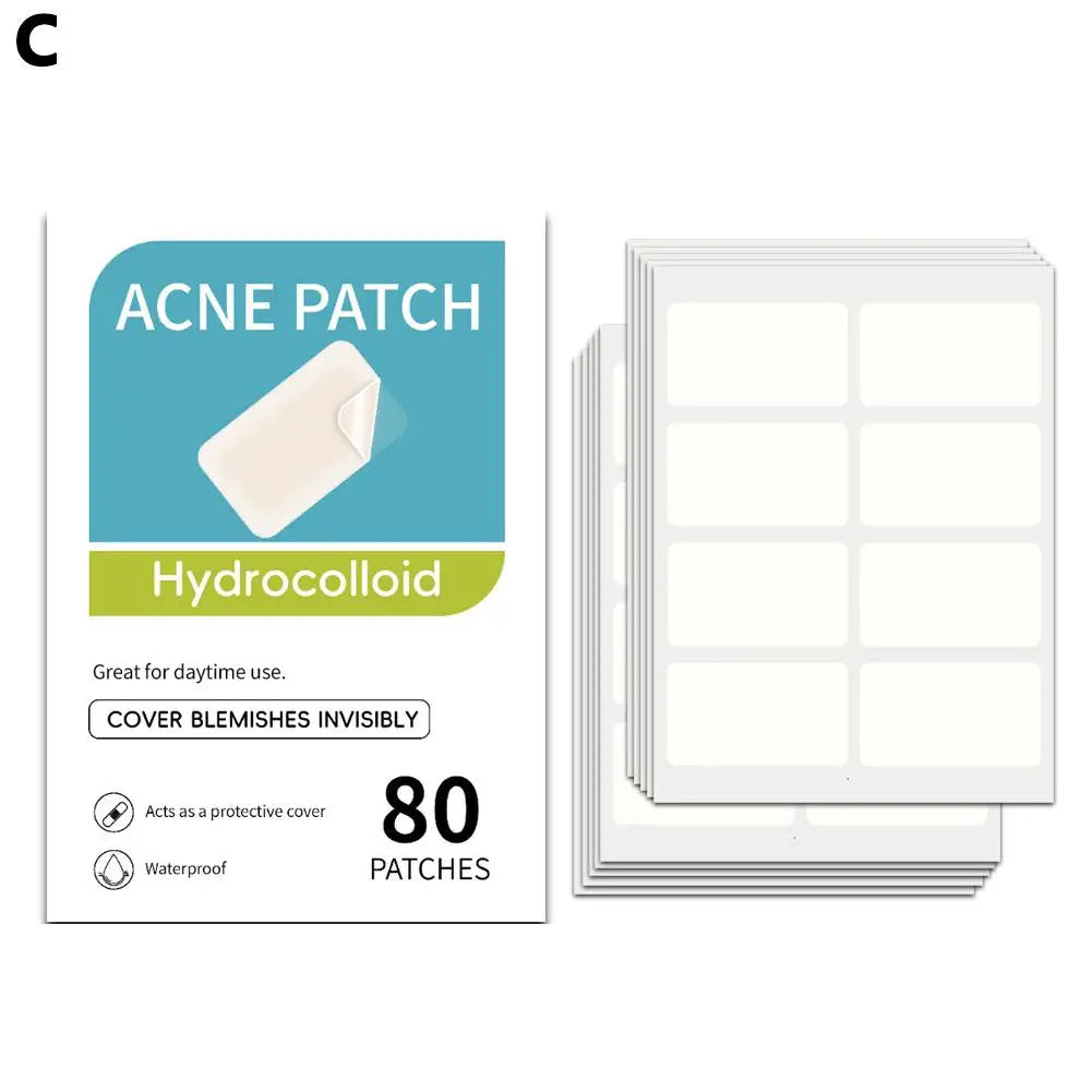 Mixed Sizes Hydrocolloid Pimple Patches For Face Salicylic Acid Hydrocolloid Invisible Acne Stickers For Zits Spots Qme 80pcs CN