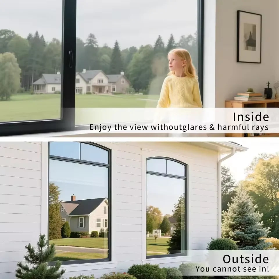 One-Way Window Film With Heat Insulation Sun Protection And Privacy Protection Functions Suitable For Living Room And Kitchen. Qme