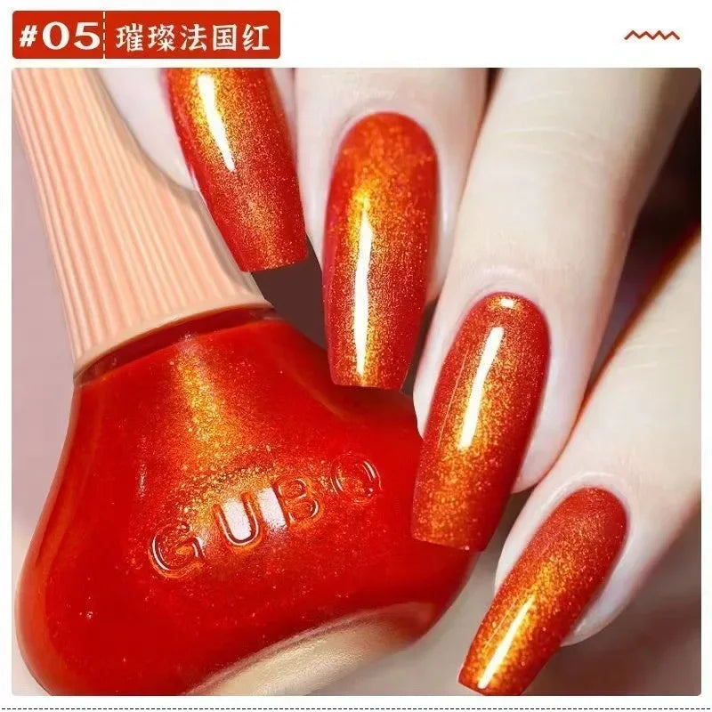 45 Colors Nail Polish Oil-based Nails Polish No-bake Quick Dry Non-tear Small Glitter Nail Gel Transparent Red Nail Art Qme 05