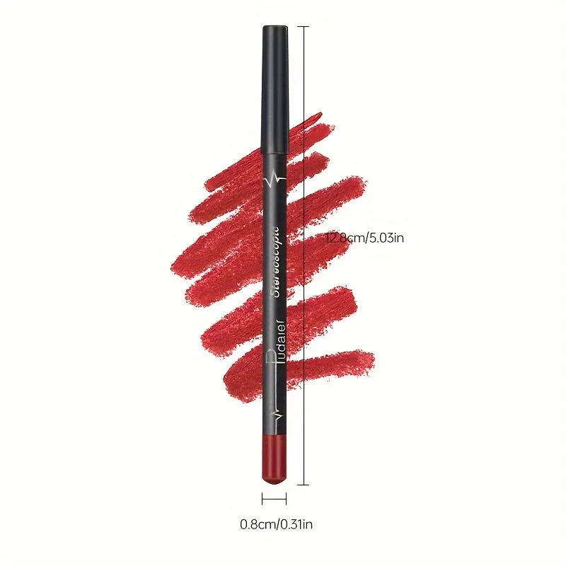 Waterproof Matte Lipliner Pencil Red Contour Tint Lipstick Long Qme