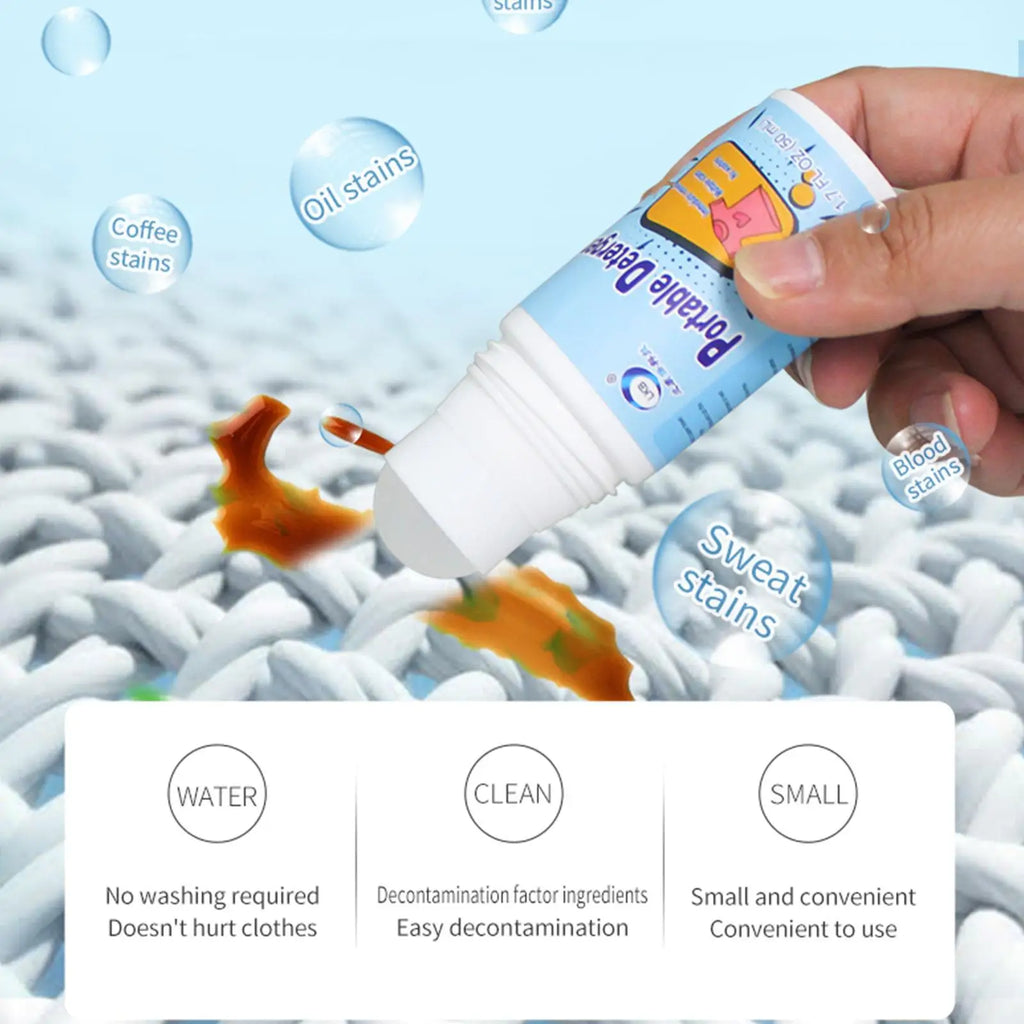 50ml Clothing Stain Removal Rolling Bead Portable Washing-Free Emergency Fast Clear Cleaner for Small Greasy Filth on T-Shirt Qme