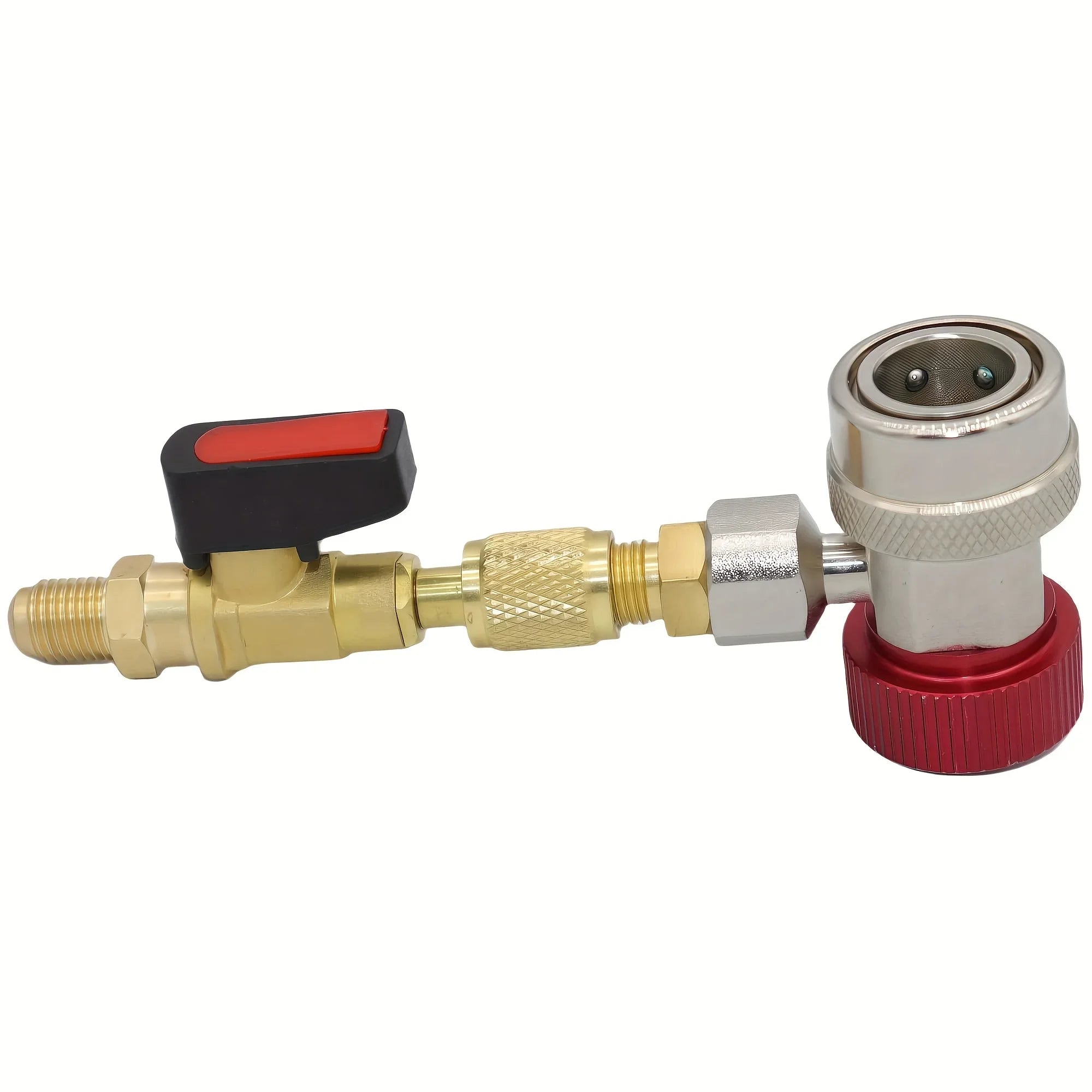 Mythtiger Copper Air Conditioner Refrigerant Filling Valve Kit - R410a & R32R22 Safety Ball Valve Adapter with Liquid Tube Qme