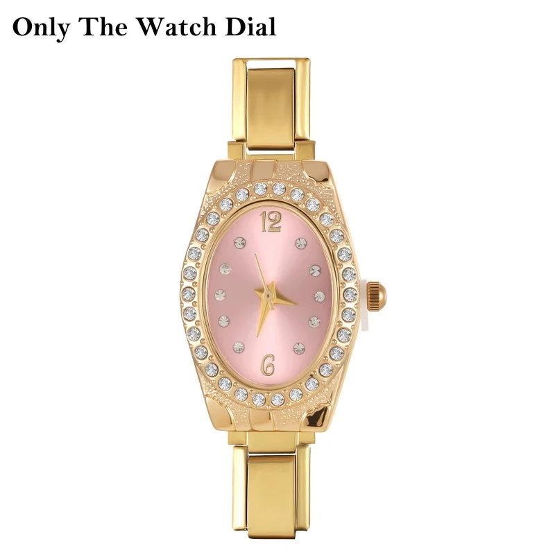 Stainless Steel Fit Watch Connector Italian Charm Links Women's Round