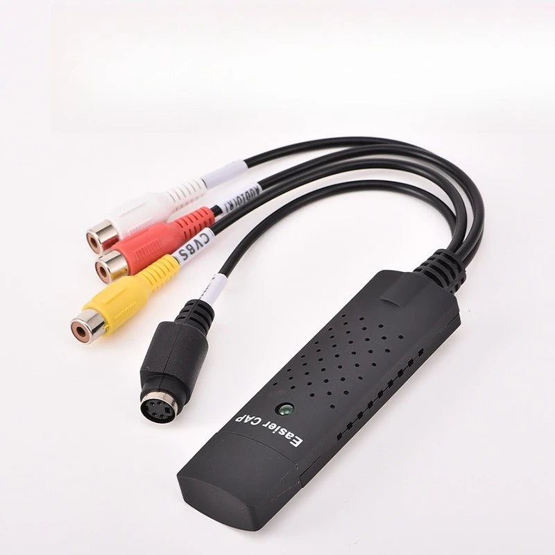 2PCS USB 2.0 Video Audio Converter Capture Card Easy Cap Video Audio Converter TV DVD VHS Audio Capture Adapter Card TV Video Qme