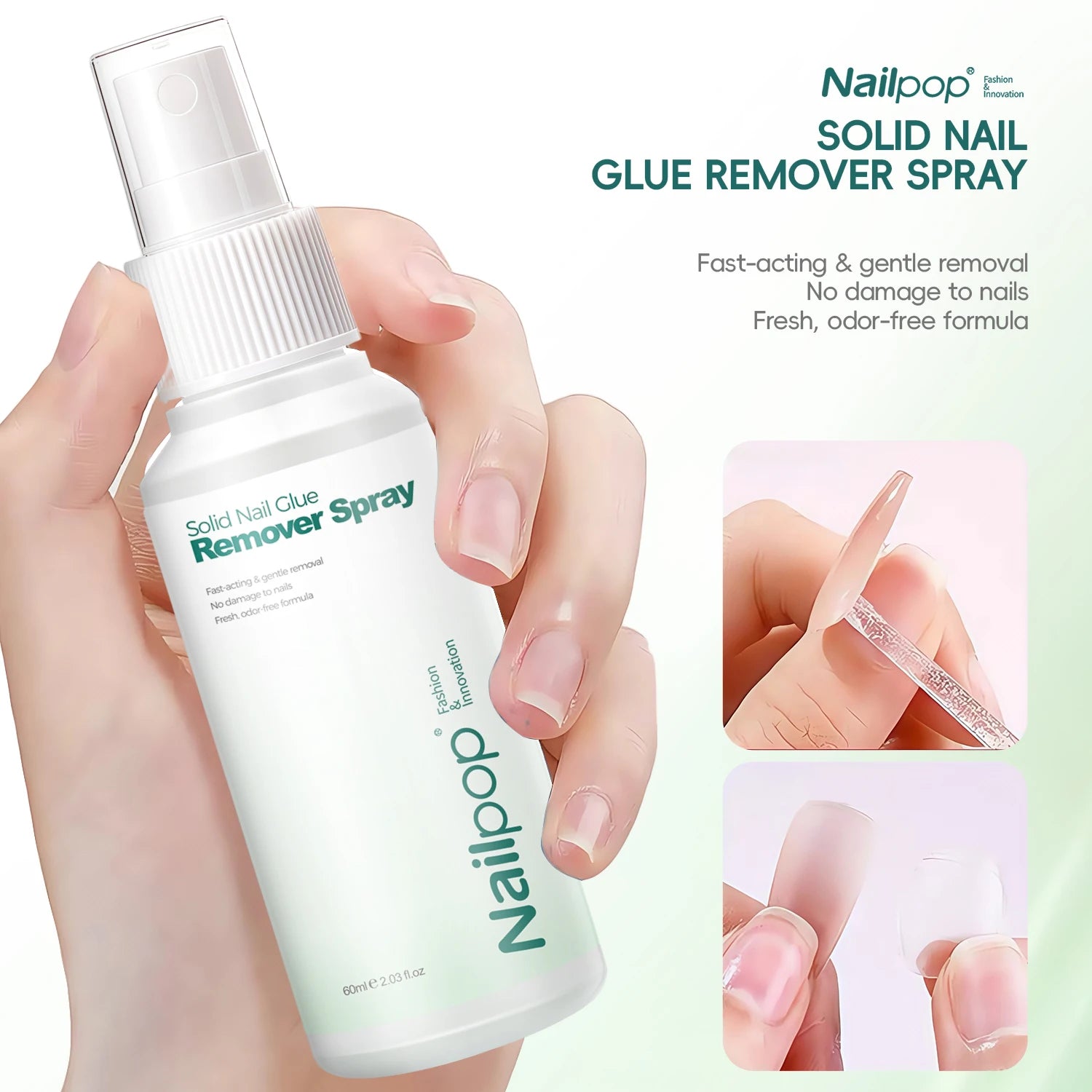 Nailpop Nail Remover Spray Press Nails False Tips UV Soak Off Solid Qme
