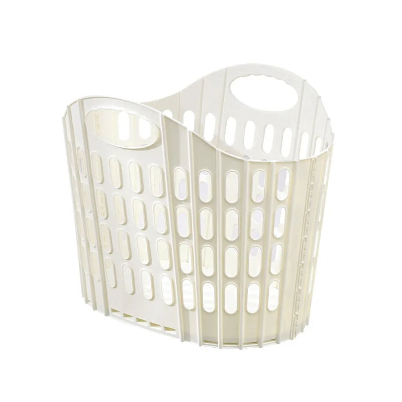 B 1pc Foldable Laundry Hamper, High Capacity & Portable, Durable Fabric, Space Saver, Collapsible Basket, Bathroom Organizer Qme Large white