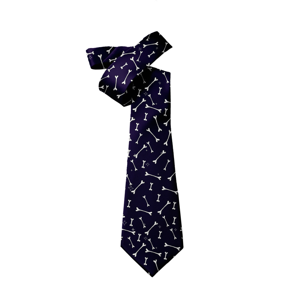 Skeleton Parts Creative Novelty Tie Fashion Funny Cartoon Skull Print Qme