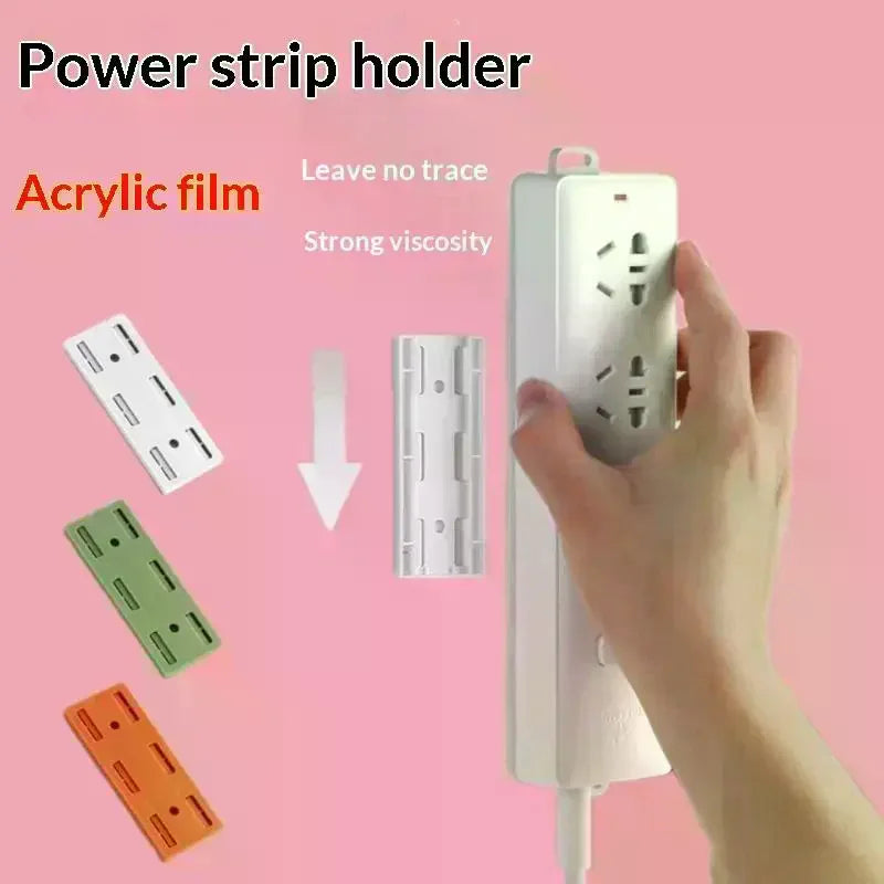 Ultra-Strong Adhesive Power Strip Holder – No Drill Space-Saving Wall Mount With Cable Management For Home & Office Qme
