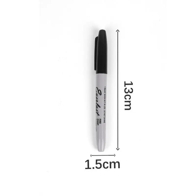 Black Permanent Marker Pens Fine Tip Waterproof Quick Drying Qme