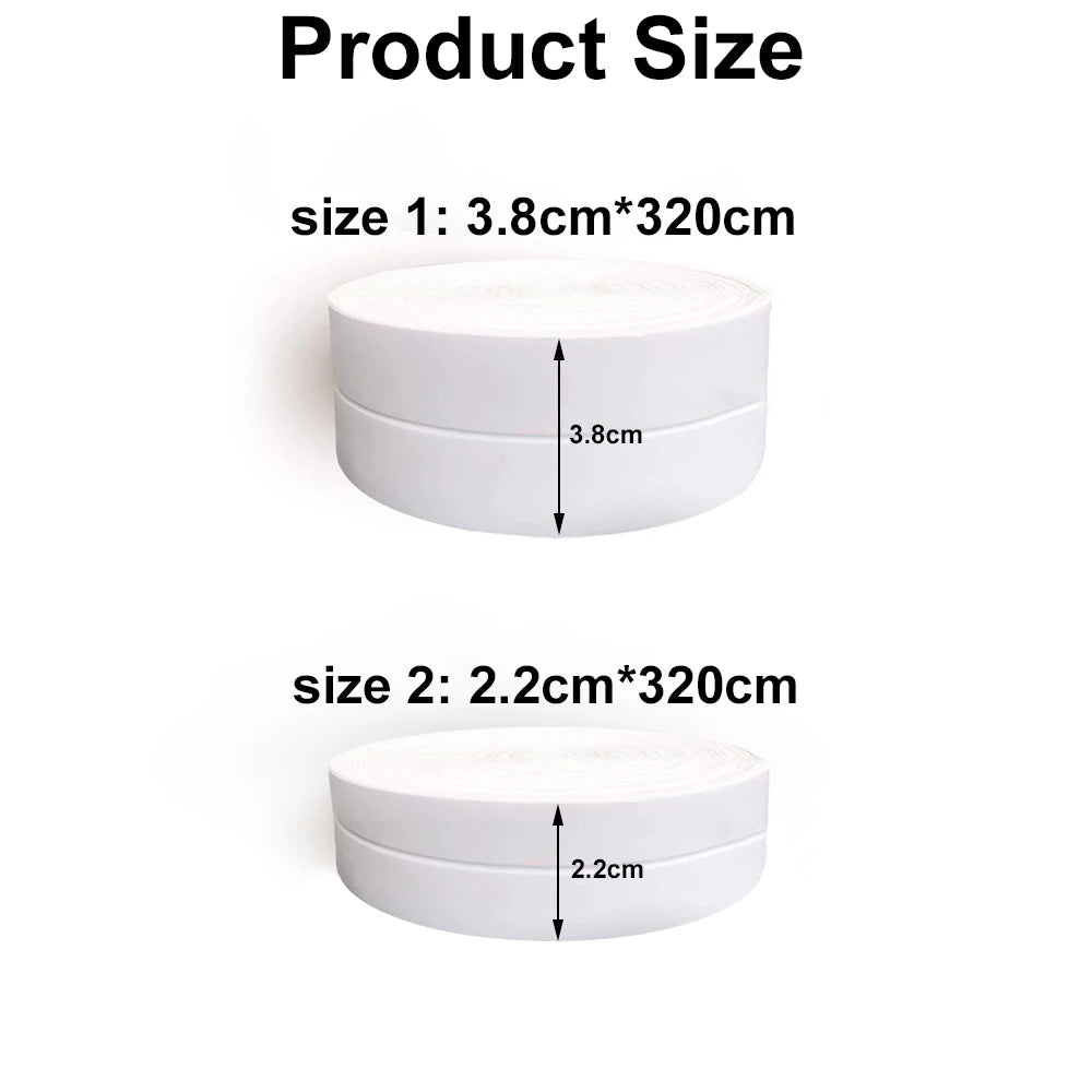 3.2M Bath Caulk Tape Self Adhesive Waterproof Toilet Sealing Strip Tape PVC Oil-Proof Kitchen Sink Edge Corner Wall Sticker Qme