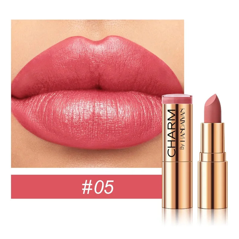 Long Lasting Hydrating Lipstick - All Day Moisturizing Waterproof Lip Color, Rich Pigment for Daily Natural Makeup Cosmetics Qme 05