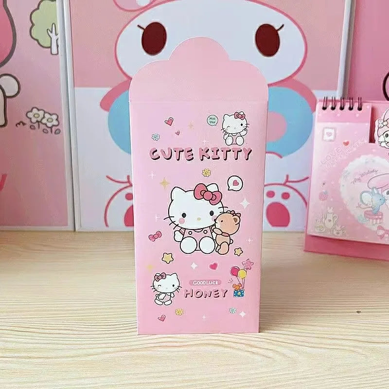 Hello Kitty Kuromi Red Envelope Pouch Cute, Cartoon-Style, Creative, and Trendy Storage Pouch Qme 3 4 pieces