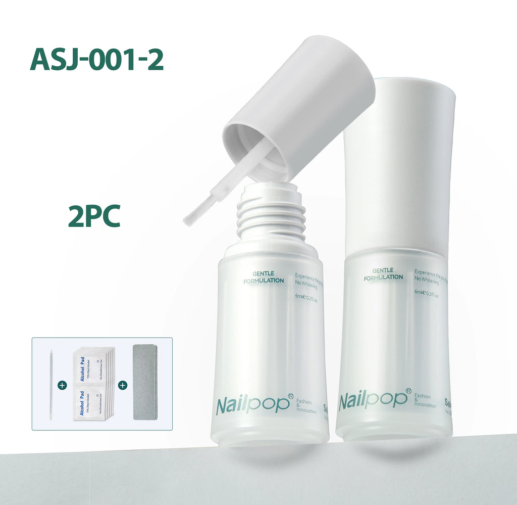 Nailpop Nail Safedry Eco Adhesive Strong Hold Non Whitening Gentle Qme ASJ-001-2 6ml