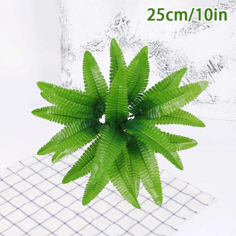 Lifelike Artificial Boston Fern Fake Plastic Plants Decorations UV Qme S