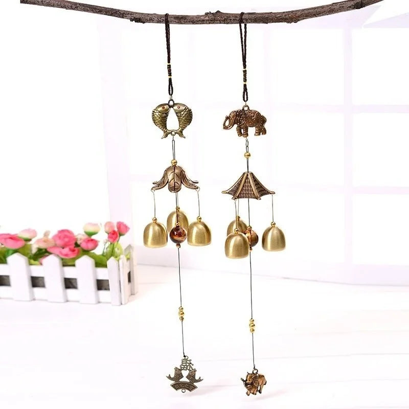 Antique Wind Chime Copper Yard Garden Outdoor Living Decoration Metal Qme