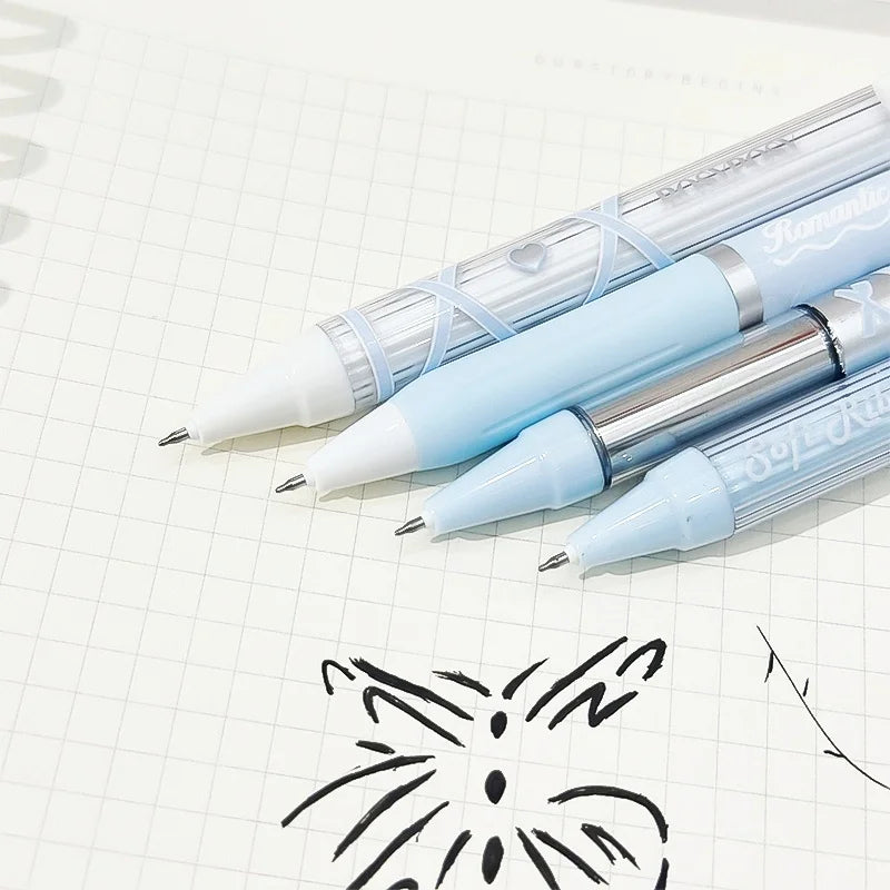 4-Piece Ballet Ribbon Gel Pen Set, Aesthetic Black Ink Neutral Pens, Ideal for Office, Study, Festival Gifts and Event Prizes Qme