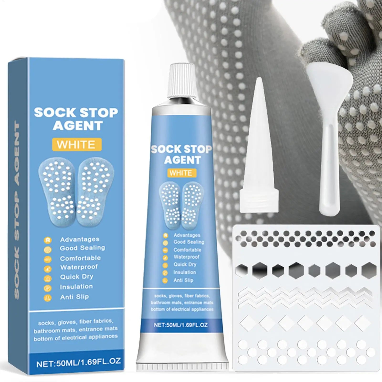 Sock Non-slip Adhesive Sock Stop Non Slip 3D Fabric Textile Liquid Paint 50ml Anti Slip Sock Stopper for Wool Socks Qme
